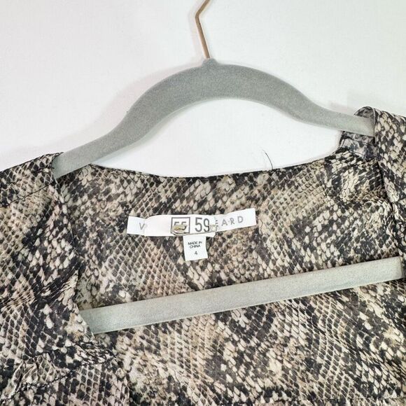 Veronica Beard Teagan Ruched Python-Printed Dress Womens 4 Ruched Slit - Picture 9 of 12